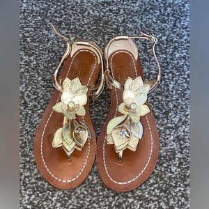 Women’s Coach Gold Flower Sandals Size 6